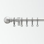 Universal Extendable Silver Curtain Pole Dia. 13/16mm Matt Silver