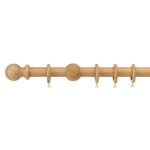 Universal Fixed Natural Wooden Curtain Pole Dia. 35mm Natural