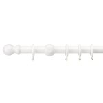 Universal Fixed White Wooden Curtain Pole Dia. 35mm White