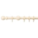 Universal Fixed Cream Wooden Curtain Pole Dia. 35mm Cream