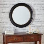 Dorma Round Antique Mirror Black
