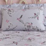 Beautiful Birds Grey Housewife Pillowcase Grey