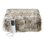Dreamland Relaxwell Faux Fur Heated Throw Natural