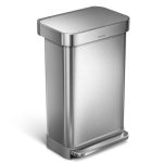 simplehuman Fingerprint Proof Brushed Steel Liner Pocket Bin Silver