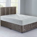 Sarasota Sprung Edge Divan Set – 0 Drawer Crushed Velvet Platinum