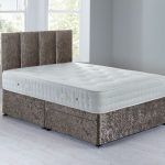 Sarasota Platform Top Divan Set – 2 Drawer Crushed Velvet Platinum