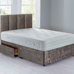 Sarasota Sprung Edge Divan Set – 4 Drawer Crushed Velvet Platinum