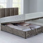 Sarasota Front Opening Divan Set – Ottoman Crushed Velvet Platinum Silver