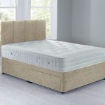 Sarasota Platform Top Divan Set – 2 Drawer Crushed Velvet Pearl