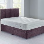Sarasota Platform Top Divan Set – 2 Drawer Crushed Velvet Amethyst