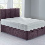 Sarasota Front Opening Divan Set – Ottoman Crushed Velvet Purple