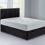 Sarasota Front Opening Divan Set – Ottoman Chenille Charcoal Grey