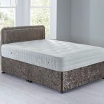 Lucia Sprung Edge Divan Set – 0 Drawer Crushed Velvet Platinum