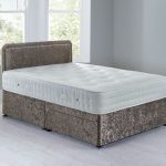 Lucia Platform Top Divan Set – 2 Drawer Crushed Velvet Platinum