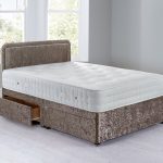 Lucia Sprung Edge Divan Set – 4 Drawer Crushed Velvet Platinum