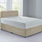 Lucia Platform Top Divan Set – 2 Drawer Crushed Velvet Pearl