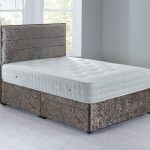 Havana Sprung Edge Divan Set – 2 Drawer Crushed Velvet Platinum