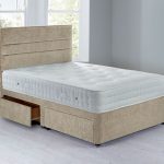 Havana Platform Top Divan Set – 4 Drawer Crushed Velvet Pearl