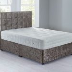 Cuba Sprung Edge Divan Set – 0 Drawer Crushed Velvet Platinum