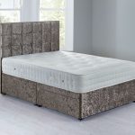 Cuba Sprung Edge Divan Set – 2 Drawer Crushed Velvet Platinum