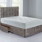 Cuba Sprung Edge Divan Set – 4 Drawer Crushed Velvet Platinum