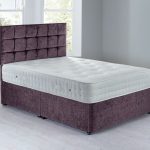 Cuba Sprung Edge Divan Set – 0 Drawer Crushed Velvet Amethyst