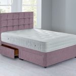 Cuba Platform Top Divan Set – 4 Drawer Chenille Lavender