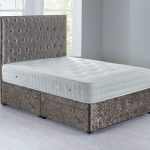 Shenice Platform Top Divan Set – 2 Drawer Crushed Velvet Platinum