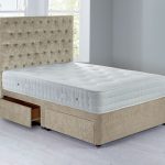Shenice Platform Top Divan Set – 4 Drawer Crushed Velvet Pearl