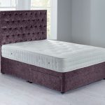 Shenice Sprung Edge Divan Set – 2 Drawer Crushed Velvet Amethyst