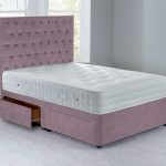 Shenice Sprung Edge Divan Set – 4 Drawer Chenille Lavender