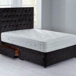 Shenice Platform Top Divan Set – 4 Drawer Chenille Charcoal