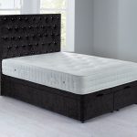 Shenice Front Opening Divan Set – Ottoman Chenille Charcoal