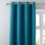 Vermont Teal Eyelet Curtains Teal (Blue)