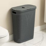 Addis Slim 40L Charcoal Laundry Basket Charcoal