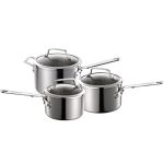 Authority Triple Clad 3 Piece Saucepan Set Silver