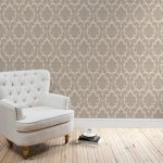 Natural Versailles Wallpaper Natural Brown