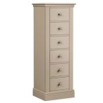 Blakely Taupe 6 Drawer Tallboy Taupe Brown
