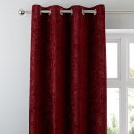 Chenille Wine Eyelet Curtains Wine (Red)