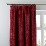 Chenille Wine Pencil Pleat Curtains Wine (Red)