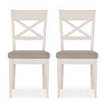 Sophia Pair of Cross Back Dining Chairs Grey