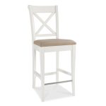 Eaton Cross Back Pair Of Bar Stools – Cream Cream (Natural)