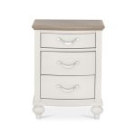 Sophia Grey 3 Drawer Bedside Table Grey