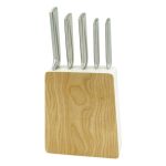 Elements White Ash 5 Piece Knife Block White