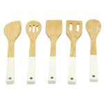 Elements White Ashwood Set of 5 Utensils Natural