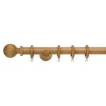 Ashton Fixed Waxed Oak Curtain Pole Dia. 28mm Mid Oak (Brown)