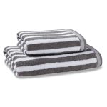 Nautical Stripe Grey Towel Grey