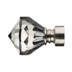 Mix and Match Satin Silver Smoke Faceted Finials Dia. 28mm Satin Steel (Silver)
