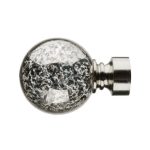 Mix and Match Satin Silver Mercury Glass Ball Finials Dia. 28mm Satin Steel (Silver)