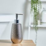 Silver Hammered Effect Lotion Dispenser Silver